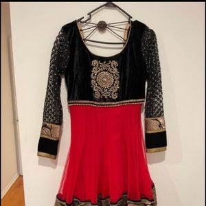 Red and embellished Indian dress, size M